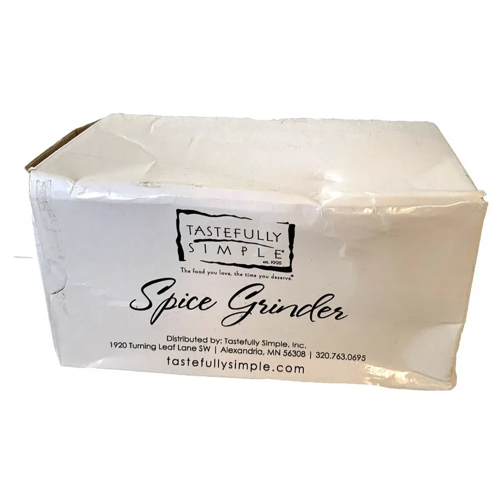 Tastefully Simple Spice Grinder Adjustable Stainless Steel & Glass Kitchen Tool